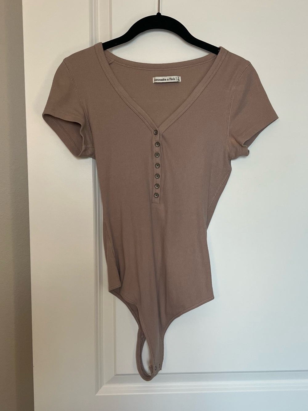 Abercrombie & Fitch Blush Pink Henley Bodysuit